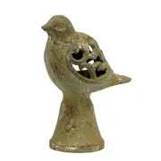 Willow & Silk Cast Iron 14cm Green Bird Statue Ornament/Table Decor/Figurine