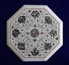 12'' Marble side end Table Top Inlay handmade home and Outdoor Decor
