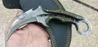 Custom Made Beautiful Damascus steel Double edge karambit Knife (2500-1)