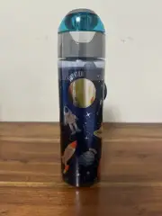 Hot Focus Space-Themed Water Bottle with Blue Lid