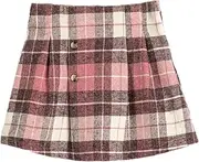 [Koton] Girls' Pleated Elastic Waist Button Detail Skirt