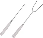 2 Pcs Telescopic Forks Stainless Steel Skewers Heat Resistant Outdoor Tools