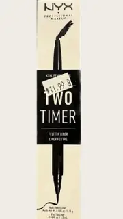 NYX Two Timer Pen Liner Felt Tip - TT01 Jet Black