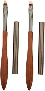 GANAZONO 2 Pcs Nail Pen Nail Art Smudging Brush Manicure Nail Brush Gel Polish Painting Brush Nail Art Design Pen Finger Nail Brush French Nail Brush Nail Art Polish Pen Wooden Brown