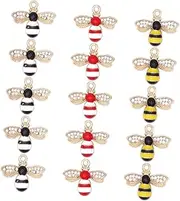 [ADOCARN] 30pcs Bee Pendant Bracelet Charms Handmade Jewelry Pendants Necklace Making Charms