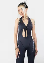 [Namilia] Lycra Tie Knot Speed Racer Jumpsuit