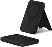 Satechi OntheGo Power Bank, Qi2 Power Bank 5000mAh, 15W Fast Charging, Portable Battery Pack with Stand for iPhone & Android – Black