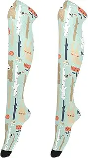 [Caihoyu] Over Knee Tights Socks for Women Retro Style Extra Long Over Knee High Boot Stockings Novelty Over Knee High Socks for Cosplay Forests Cute Fox Bear, Forests Cute Fox Bear