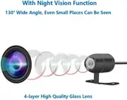 VSYSTO Motorcycle Dash Cam 1080P Dual Lens Video Camera, Motorbike Camera Front and Rear 130° Wide