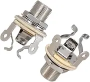Generic 2Pcs 1/4 Inch 6.35Mm Stereo Input Jack-Plug Socket Metal Stereo Input Plug Socket Guitar Pickup Output Jack Guitar Parts for Electric Guitar Bass