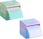 Bagentry 2 Sticky Full Adhesive Notes Roll Tape with Pull Out Dispenser Boxes, 512 Sheets Sticky Notes 1.7 x 2.4 Inch, Self-Stick Memo Pads Sticker Label for Noting Writing (Blue & Green)
