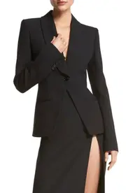 Michael Kors Collection Shawl Collar Crepe Sablé Cutaway Blazer in Black at Nordstrom, Size 2