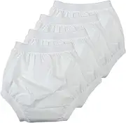 AQX Reusable Cloth Diaper Cover for Baby, Waterproof Plastic Underwear for Potty Training, White