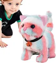 Electric Plush Cat - Interactive Cat Toy, Battery Operated Plush Cat | Electronic Animal Sounds, Meowing Sound, Realistic Cat Toy Wagging Tail, Electronic for Children