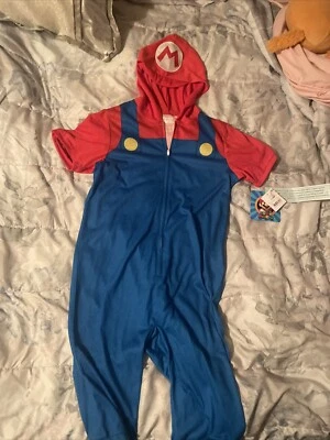 Boys Super Mario Hooded One Piece Pajama Sleeper Suit /Halloween Costume 6/7