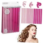 18pc Flexible Curling Rods Pink Hair Curlers for Women In Assorted Sizes -