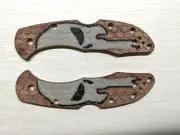 Spyderco Delica 4 Micarta Scales GITD Punisher HEX surface (handles only)