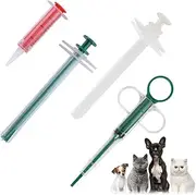 tchrules 4 Pcs Pet Pill Shooter Cat Dog Syringe Dispenser Pet Medicine Feeder Piller Popper Medical Feeding Tool for Cats, Dogs and Small Animals (Set 1)