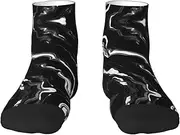 [YANYU] Black White Marble Print Print Workout Everyday Socks For Men And Women All Seasons Comfortable Adult Socks