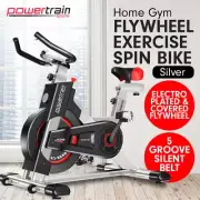 POWERTRAIN EXERCISE BIKE FLYWHEEL IS500 HOME GYM FITNESS EQUIPMENT CARDIO SILVER
