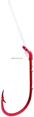 Eagle Claw Baitholder Snelled Hook #4 2 Sliced Shank Down Eye Red 6/Pk 139GEH-4