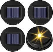 4 Pack Solar Lights Replacement Top, (Top Size 3.15 inch, Bottom Size 2.76 inch) Solar Lantern Light Lids, Waterproof Solar Replacement Top Parts for Outdoor Hanging Lanterns(Warm White)