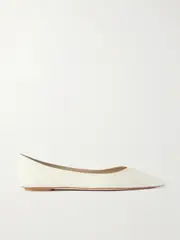 [Stuart Weitzman] Stuart Weitzman - Emilia Leather Point-toe Ballet Flats - Cream - US8 US 8 Cream