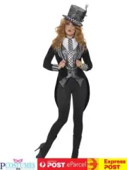 Dark Miss Mad Hatter Alice in Wonderland Halloween Book Week Goth Costume