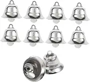 SEWACC 20PCS Silver Christmas Bells for Tree Ornaments DIY Crafts and Holiday Decorations Metal Jingle Bells with Cheerful Sound for Festive Home Decor