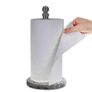 Black Paper Towel Holder Countertop with Heavy Marble Base, Standing Paper Towel
