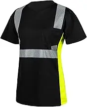 Safety Shirts for Women High Visibility T Shirts Reflective Class 2 ANSI Hi Vis Construction Work Long Sleeve