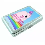 Unicorns D8 Silver Metal Cigarette Case RFID Protection Wallet Mythical Creature