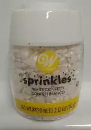 Candy Sprinkles White Confetti 2.12 oz Wilton