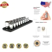 Durable 1/2 Inch Drive 16-Piece Socket Set with Long-Lasting Polished Finish