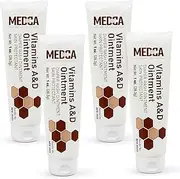 MEDca Vitamin A & D Diaper Rash Ointment- Protectant Cream for Sensitive Baby Skin - Lanolin & Petrolatum Formula, Dry-Cracked Hands/Feet/Face Skin, 1oz Tube, Pack of 4