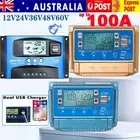 10-100A Solar Panel Regulator Charge Controller Battery MPPT/PWM 12V/24V/36V/48V