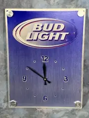Bud Light Clock~ Man Cave~ New in box ~ Stainless Steel