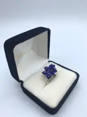 sterling silver ring with blue eyes protection from evil eye mini bead