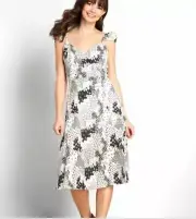 NWT ModCloth Pretty Femme Patchwork Midi Dress - Black/White - Size Small