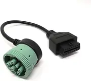AccuGPS 9 Pin to 16 Pin OBD2 Truck Diagnostic Scanner Cable Adapter J1962-J1939 for Cummins Diesel Engine(Male)