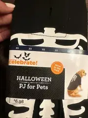 NEW Dog PJ Skeleton Black Halloween Pet Costume Xs Up To 8 Lbs Glow In Dark