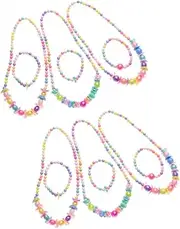 ERINGOGO 3 Sets Colorful Jewelry Set Creative Necklace Bracelet Beads for Random Colors Fun Jewelry Decoration for Birthdays Special Occasions Random Color