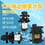177 電動噴霧器水泵 高壓隔膜泵 12V電機小型大功率雙泵 回流泵農用 永遠順利
