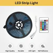5M 10M RGB 3528 LED Strip Lights With IR Remote Back Light 12V Colour Changing A