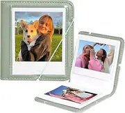 [wogozan] 28 Pockets Photo Album for Polaroid I-Type/Now/OneStep/I-Type/Fuji Wide/Wide EVO/Wide 400/300/210 Instant Print Camera 3.4 x 4.3 Inches Films, PU Album with Cover Display - Green
