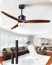 52" Ceiling Fans with Lights and Remote, 3 CCT Dimmable Lighting & Ceiling