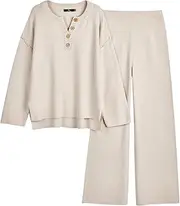 [LILLUSORY] Women's 2 Piece Lounge Sets Oversized Slouchy Matching Cozy Knit Sets