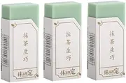 3 Pcs Green Eraser Standard Pencil Erasers Traceless Matcha Green Eraser Creative Pencil Erasers,Crumbless Wiping Tools Correction Supplies,4B Art Erasers,Correction Products,Office Products Erasers