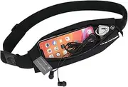 Scondou Running Belt, Waist Pack, Sports Waist Pack, Waist Phone Save Belt，Gym Workouts, Exercise, Cycling, Walking, Jogging, Marathons, Sport for Mobile Phone，Wallet, Card, Key Storage, Black