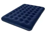High Quality Double Bed , Navy Flocked Inflatable Air Bed Mattress Camping!